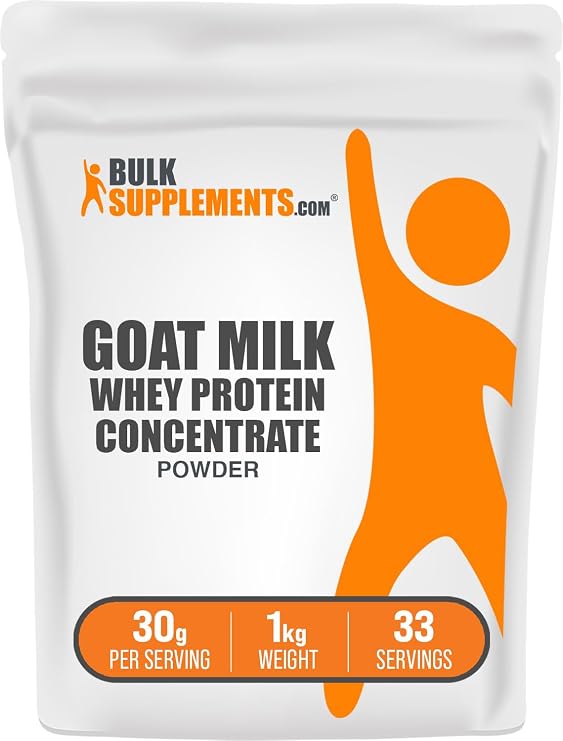 Goat Milk Whey Protein Concentrate Powder - Goat Whey Protein Powder, Unflavored & Gluten Free, 30g per Serving, 1kg (2.2 lbs) (Pack of 1)
