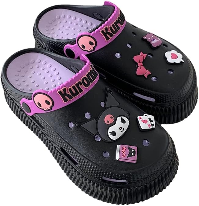 CEINOM Cute Cartoon Slippers Kuromi Kawaii Slippers for Women Cloud Slides indoor Outdoor Soft Comfy Anti-Slip garden Shoes