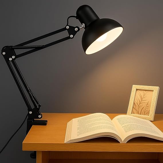 Coverzone Clamp Table Lamp 3 Different Changeable Compression Methods - Angle Adjustable 3 Joint Work Table Lamp | SY-444 Bulb Not Included [Energy Class A]