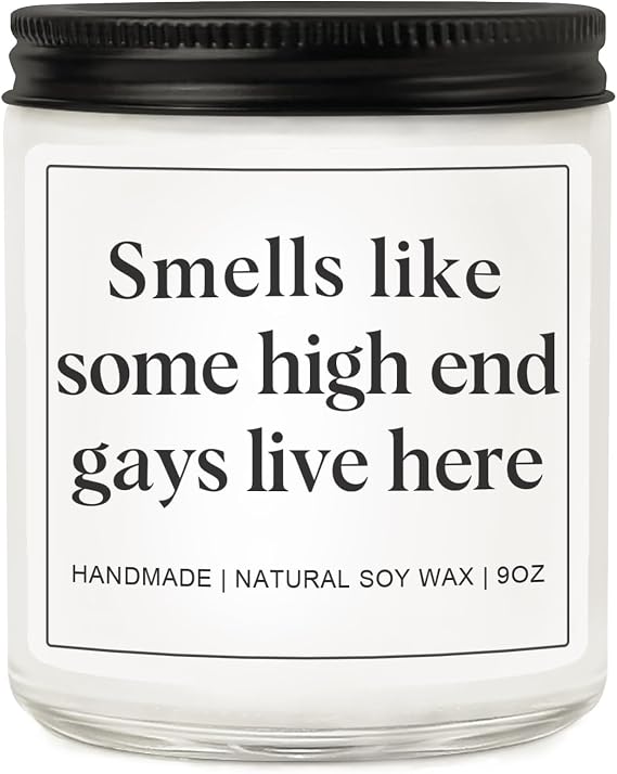Gay Gifts for Men, Pride Gift for LGBTQ Boyfriend Husband Friend Brother, Funny Birthday Valentines Day Present Ideas - Lavender Scented Candle