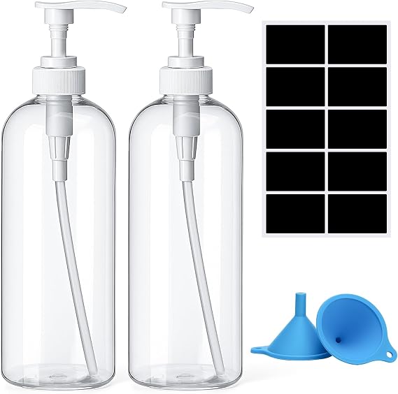 Invalidism 2Pcs Pump Bottle Dispenser 1000ML Refillable Press Bottles