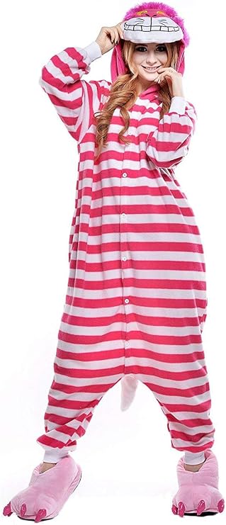 Animal Onesies Pajamas Adult Unisex Cosplay Animal Halloween Costumes Xmas (Large, Cat)