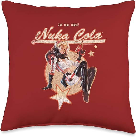 Fallout Video Game Retro Nuka Cola Ad Throw Pillow