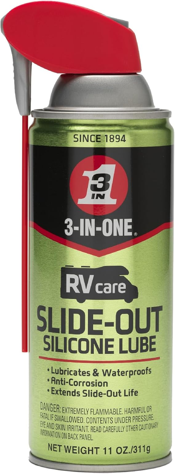 3-IN-ONE RVcare Slide-Out Silicone Lube with Smart Straw Sprays 2 Ways, 11 OZ