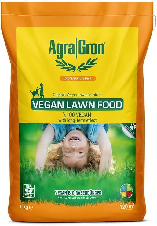 Vegan Lawn Food%100 Bitkisel Menşeli Çim Gübresi/Doğal Çim Coşturan Gübre 6 kg Alman Lisanslı