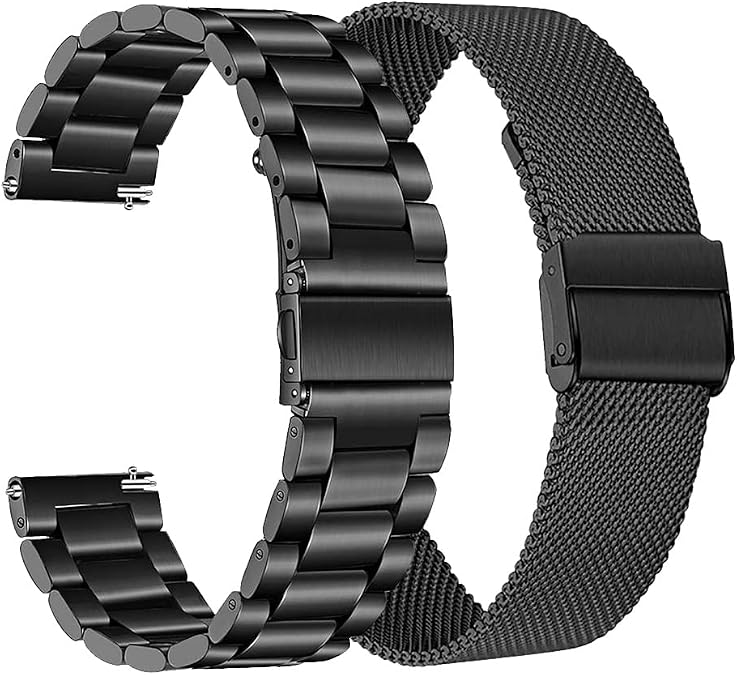 FitTurn Wrist Strap Compatible for FILIEKEU I9/Basznrty S52 Smart Watch for Men, Replacement Metal Watch Bands for FILIEKEU I9/Basznrty S52 Smart Watch Stainless Steel Bracelet Adjustable Belt Loop