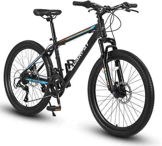 26 Inch Mountain Bike,21 Speed with High-Carbon Steel Frame Bike for Adults,Dual Disc Brake Mountain Bicycle for Men Womens Adult