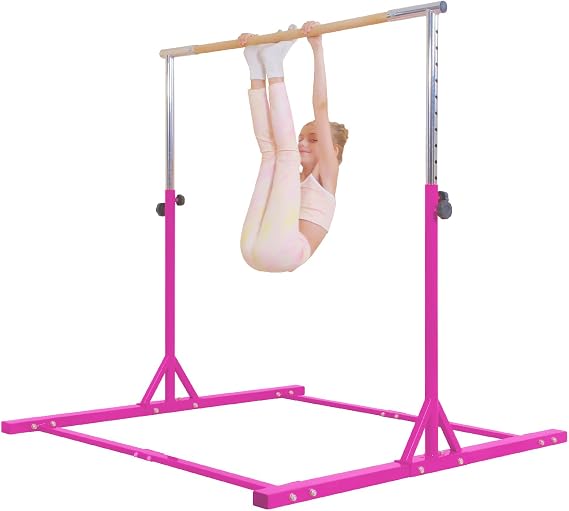Kangaroo Hoppers Gymnastics Bar Set for Home Gym Exercise | Gymnastics Mat / Octagon Tumble / Incline Cheese Wedge Mat Bundle for Kids Tumbling, Skill Training