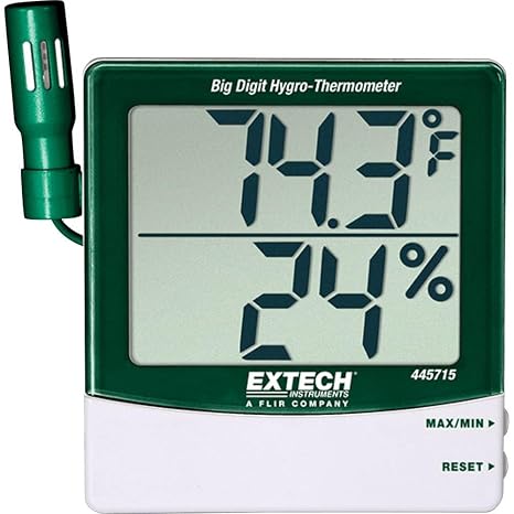 Extech 445715 Big Digit Remote-Probe Hygro-Thermometer