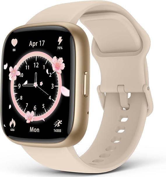SOUYIE Smart Watches for Women, IP68 Waterproof, Alexa Built-in, 1.83" HD Customizable Display, Heart Rate, Blood Oxygen, Sleep, Weather Updates, Fitness Tracker for Android & iOS, Glod