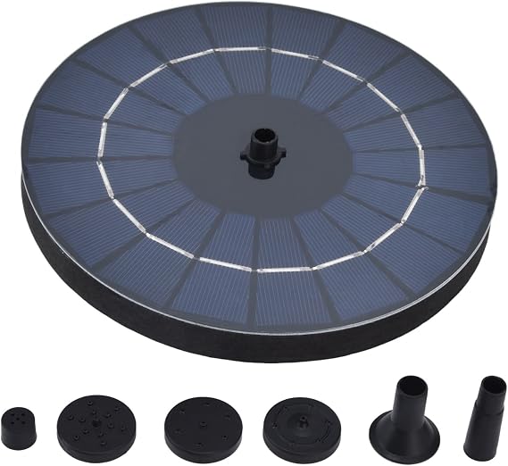 9V 3.5W Solar Bird Bath Fountain Pump, Solar Fountain Water Pump, Free Standing Solar Panel Spray Sprinkler Head for Bird Bath Garden