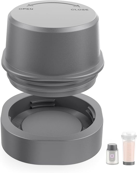 Base Blade Cover and Vessel Bottom Cap Kit Fit for Ninja BlastPortable Gray