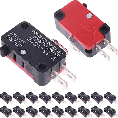 20PCS V-15-1C25 16A Micro Switch 125V/250V Snap Action Button Momentary Limit Switch Self Reset SPDT 1NO 1NC 3Pin for Microwave Oven Switch