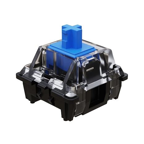 Gateron KS-15 Optical Switches for MX Mechanical Gaming Keyboard | 55g Force | Tactile| Clear Top RGB Switches for Backlit Keyboard | (90 PCS, Blue)