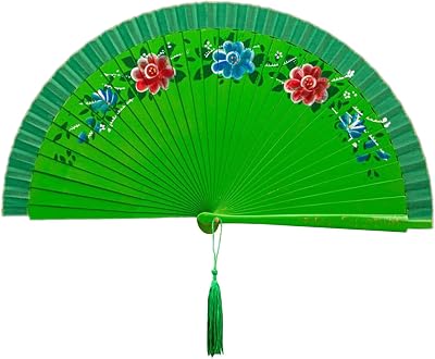 Elegant Spanish Foldable Hand Fan, Double Sided Hand Painted Florals Folding Fan, Dancing Handheld Fans For Dancing, Parties, Wedding, Home Decorations