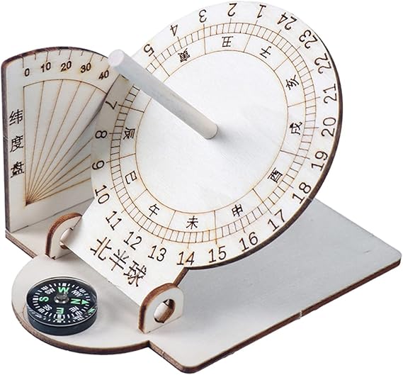 Sundial-Scientific Model Teaching Practical Wooden-Sundial Model Ancient Timers Sundial-Home Desk Decorations