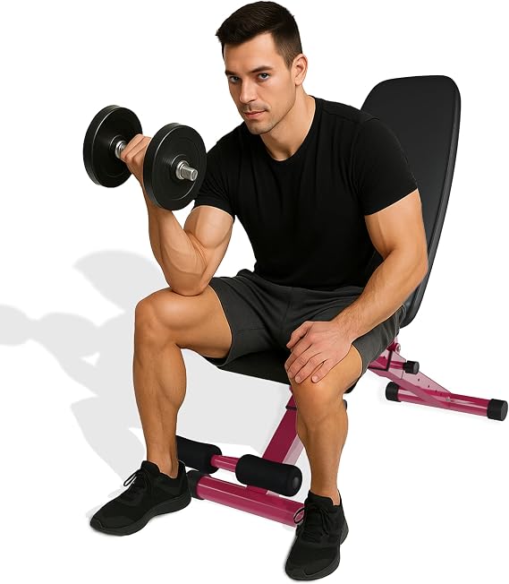 Adjustable Foldable Weight Bench for Home Gym, 800LBS Heavy Duty Strength Training Bench with Leg Extension, Incline Decline Flat Utility Bench for Full Body Workout Benches with Quick Folding