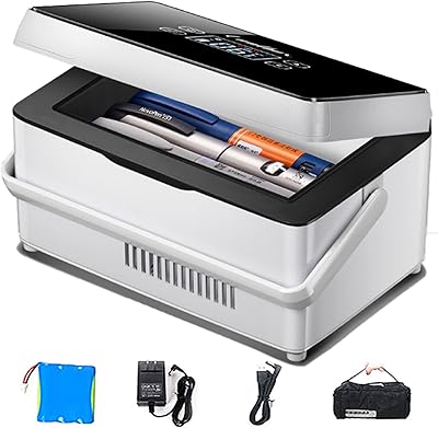 Medicine Refrigeration Case, Insulin Cooler Box Mini Medical Refrigerator, Diabetic Insulin Travel Cooler, LCD Display, Super Large Capacity,WithoutBattery