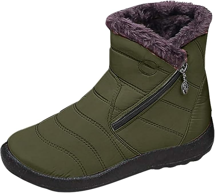 Winter Boots For Women Waterproof Slip On Snow Ankle Booties Anti-Slip Fully Fur Lined Comfort Warm Outdoor Sneakers
