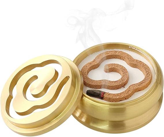 3 in 1 Mini Brass Incense Burner and Ash Press, Seal Mold Powder Burner Incense Making Tool Kit for DIY Fragrance Accessories, Cloud