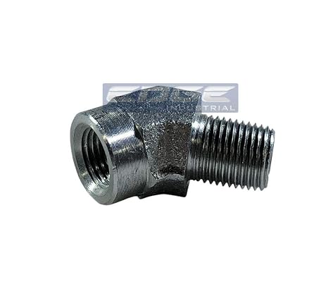 Steel 45o Street Elbow 1/8" Male NPT x 1/8" Female NPT HYDRUALIC/Fuel/AIR/Water/Oil/Gas/WOG