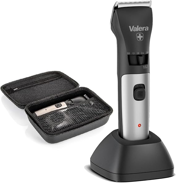 Valera, Swiss Excellence Top, 46mm Durablade Blades, 5 Cutting Levels, 6 Spacing Combs, Cordless or Power Pack Operation, Battery Included, 100-240 V, Black