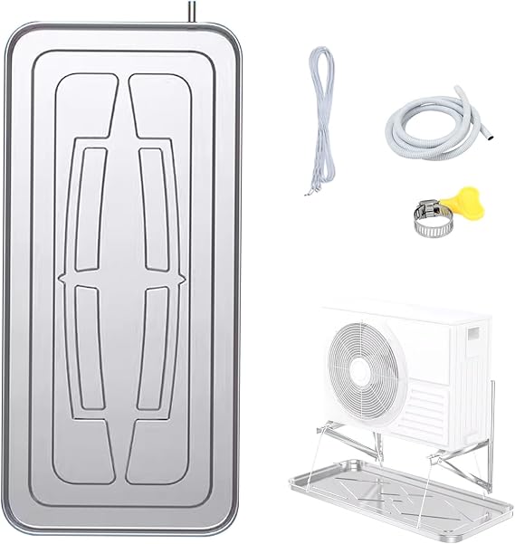 Galvanized Air Conditioner Drip Tray, Condensate Drain Pan, 2m Drainage Pipe, Ac Drain Pan for Indoor/Outdoor Ac Accessories(93x44x3.5cm/37x17x1.4inch)