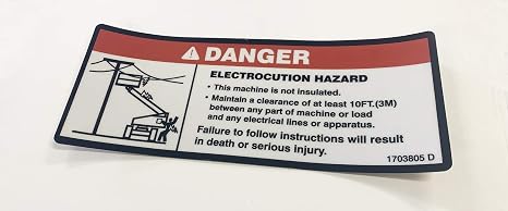 JLG Decal, OEM Part, Danger ELECTROCUTION