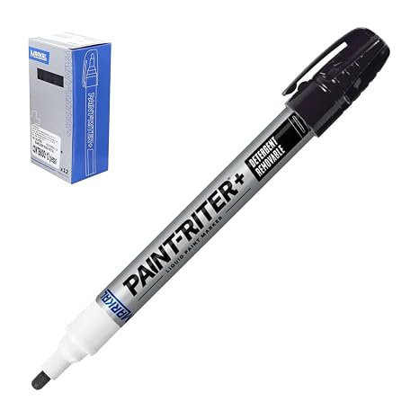 Markal Pro-Wash Detergent Removable Paint Marker with Real Paint, Black (Pack of 12)