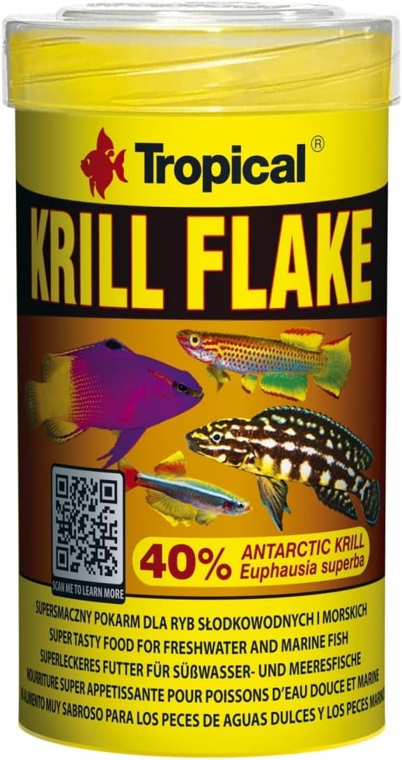 Tropical Krill Flakes Flake Fish Food with Krill Content for Tropical Fish 100 Ml 20gr