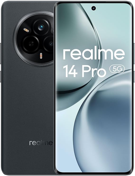realme 14 Pro 5G Smartphone 8+256GB, Grey, 6.72 inch Curved Screen, 120Hz Display, 45W SuperVOOC, 5260mAh Battery, 50MP Camera, Dimensity 7300 Energy, IP69