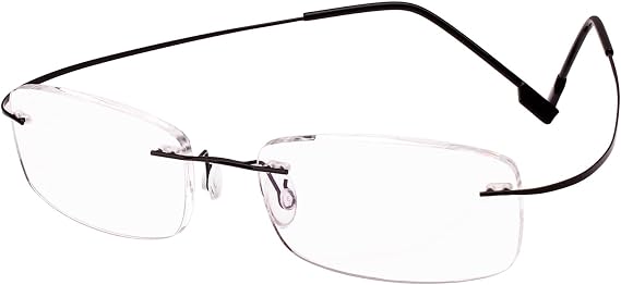 Memory Titanium Stainless Steel Rimless Flexible Reading Glasses