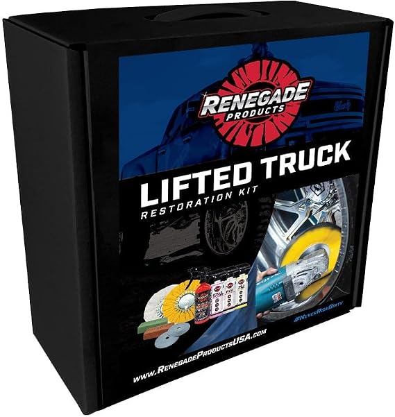 Renegade Products Lifted Truck & Forged Wheel Metal Polishing & Detailing Complete Kit Complete with Metal Polishing Products, Spray Wax, Rubber Vinyl & Plastic Dressing