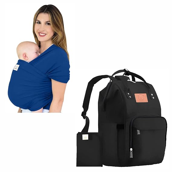 KeaBabies KeaBabies Baby Wrap Carrier and Diaper Bag Backpack - All in 1 Original Breathable Baby Sling - Waterproof Multi Function Baby Travel Bags - Lightweight,Hands Free Baby Carrier Sling