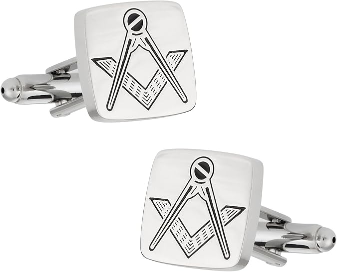 Cuff-Daddy Silver Tone Freemason Masonic Cufflinks with Presentation Box