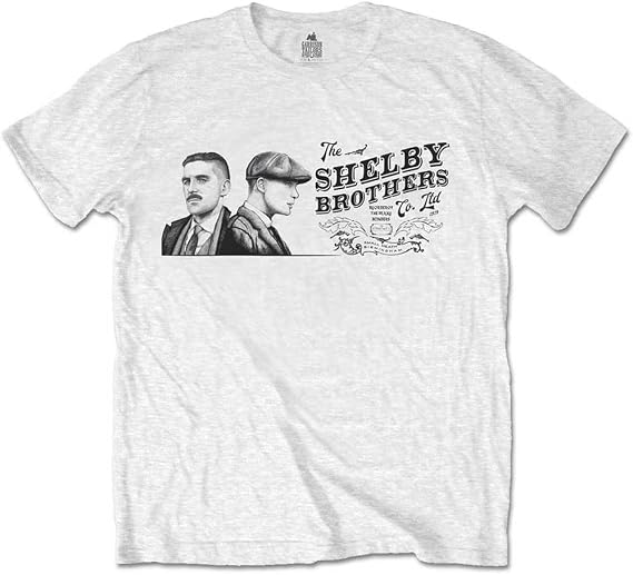 Peaky Blinders Men's Shelby Brothers Landscape Slim Fit T-Shirt White