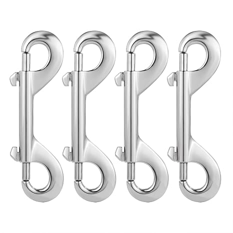 Double Ended Bolt Snaps Hook Sided Clips Trigger Clips Chain Metal Clips 4 Inch Silver 4pcs