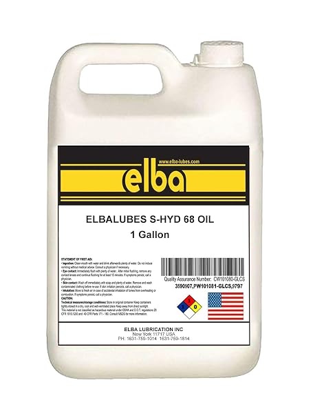 ELBALUBES S-HYD 68 Zinc-Free Ashless Hydraulic Oil Cross Reference: to Mobil VELOCITE. Shell TELLUS 68, Rando 68. NUTO 68, HYSPIN AW 68, Turbine 68 (1 Gallon)