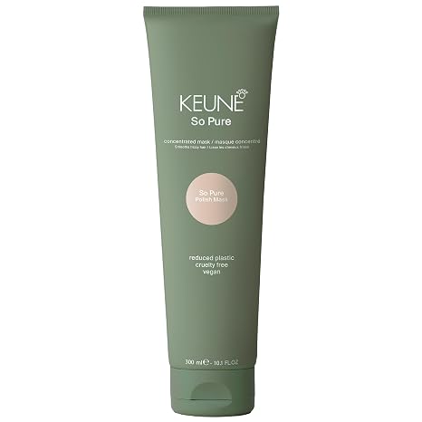 KEUNE So Pure Polish Hair Mask, Smoothing Anti Frizz Treatment, 10.1 Fl Oz