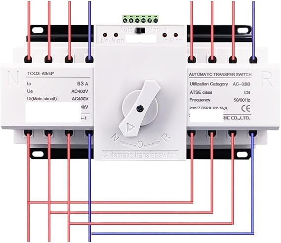 Transfer Switch 4P 63A 380V MCB Type Dual Power Automatic Transfer Switch ATS(2 Input 2 Output)