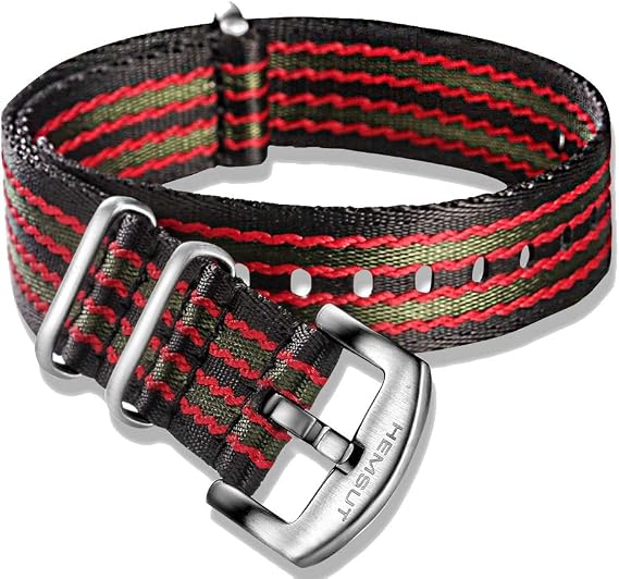 torbollo Military Ballistic Nylon Watch Strap, Soft Watch Bands for Men Women, Seat Belt Watch Wrap Nylon Replacement with Heavy Duty Brushed Buckle of 18mm 20mm 22mm 24mm