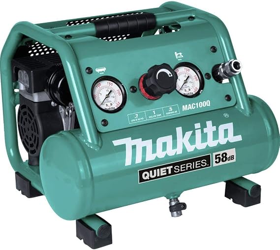 Makita MAC100Q Quiet Series, 1/2 HP, 1 Gallon Compact, Oil-Free, Electric Air Compressor