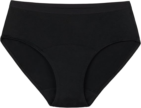 Thinx for All Leaks Hip-Hugger Underwear, Holds up to 100ml or 6tbps or 1/4 Cup Worth of Liquid*, Light Absorbency Incontinence Underwear for Women, Feminine Care, Black, L