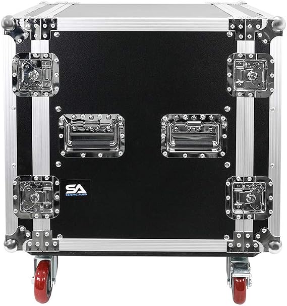 Seismic Audio - 12 Space Pro Audio DJ Road Rack Case with Casters - 12U Pro Tour Grade Rack