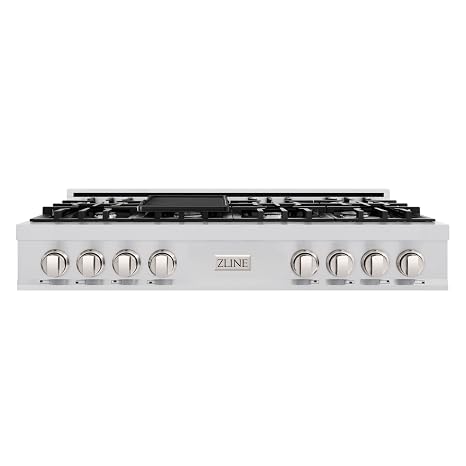 ZLINE 48 in. Classic Gas Rangetop with 8 Burners and Porcelain Cooktop in Stainless Steel (RT48)