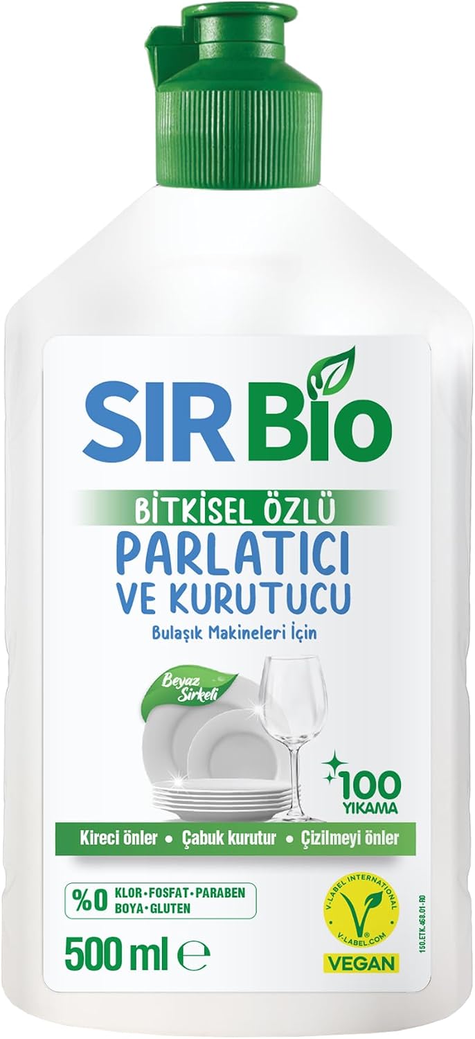Sır Bio Bitkisel Özlü Bulaşık Makinesi Parlatıcı ve Kurutucu 500 ML