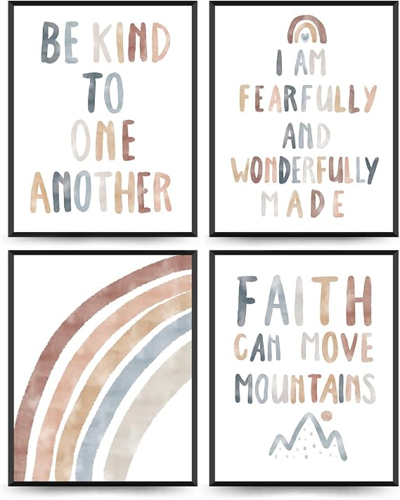 PLKMN Boho Inspirational Wall Art,Be Kind to One Another Print