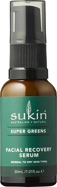 Sukin - Super Greens Facial Recovery Serum, Enhances Skins Radiance, 1.01 fl oz 30 mL