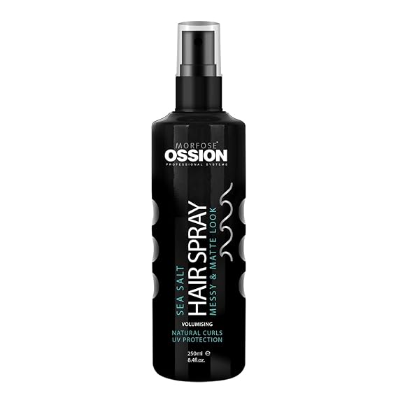 Morfose Ossion Sea Salt Spray for Men, Texturizing Spray for Short Hair, Matte Volumizing Pre Styler for Fades and Crops, Premium Barber Line, 8.45 Fl Oz