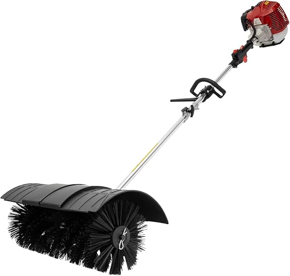 Outdoor Hand Held Gas Power Broom, 52cc Gasoline Power Broom Walk Behind Sweeper Cleaning Driveway Tools High Performance Cleaner 2.3HP 1.8M (US Stock)